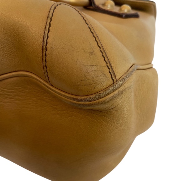 Gucci w/ COA Horsebit Chain Leather Shoulder Bag - Camel Tan - Authentic Satchel - Picture 8 of 16